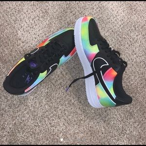 Air Force 1 black with rainbow color way